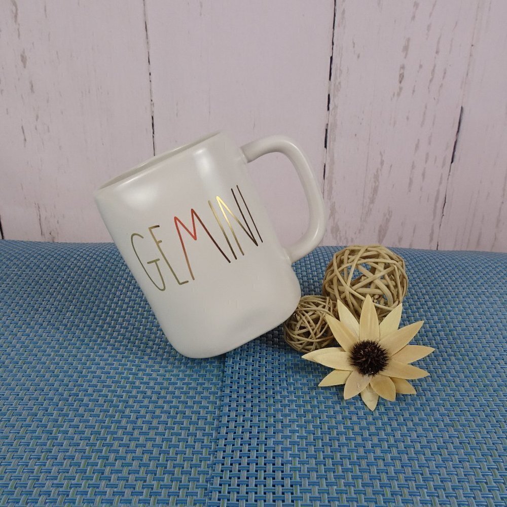 New RAE DUNN "GEMINI" Zodiac Sign Coffee Mug Farmhouse Constellation